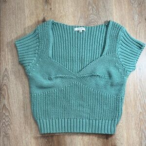 Z Supply Teal Knit Crop Top Size L
